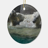 Polair Beer dat in het water speelt Keramisch Ornament (Links)