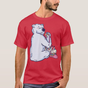 Polair beer eet eenhoorn op de dode onicorn t-shirt