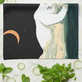 Polair Beer en de maan Theedoek (Gevouwen)