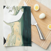 Polair Beer en de maan Theedoek (Quarter Fold)