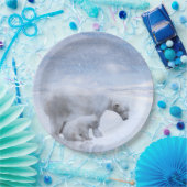 Polair beer en kubus papieren bordje (Feest)