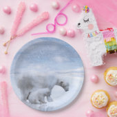 Polair beer en kubus papieren bordje (Feest)