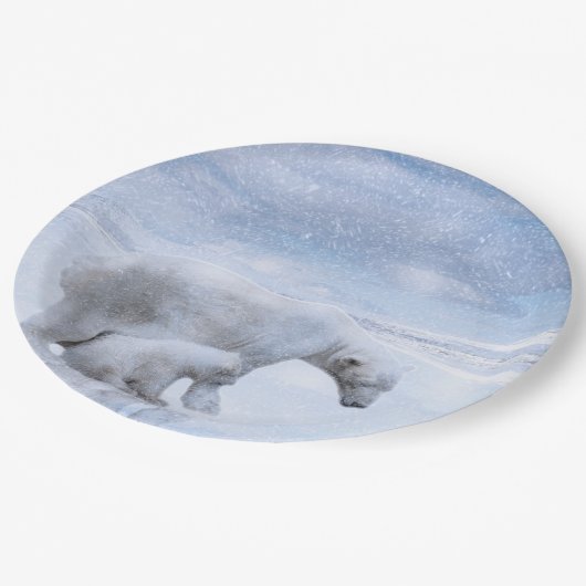 Polair beer en kubus papieren bordje (Gekanteld)