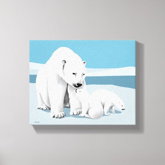 Polair Beer en kubussen Canvas Afdruk (Voorkant)