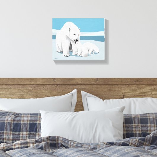 Polair Beer en kubussen Canvas Afdruk (Insitu (Slaapkamer))