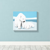 Polair Beer en kubussen Canvas Afdruk (Insitu (Houten vloer))