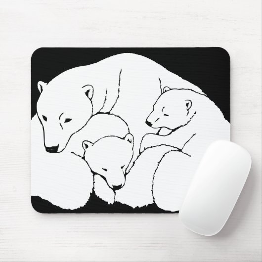 Polair Beer en kubussen Mousepad Wildlife Art Mous Muismat (Met muis)