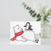 Polair Beer en Penguin Briefkaart (Staand voorkant)