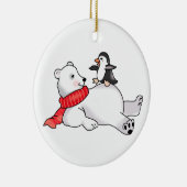 Polair Beer en Penguin Keramisch Ornament (Rechts)