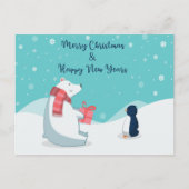 Polair Beer en pinguïn! Briefkaart (Voorkant)