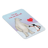 Polair beer en pinguïn 'hou van je' magneet (Rechterzijde)