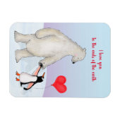 Polair beer en pinguïn 'hou van je' magneet (Horizontaal)