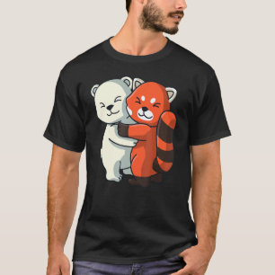 Polair Beer en rode panda-kotterdieren die hun bui T-shirt