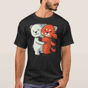 Polair Beer en rode panda-kotterdieren die hun bui T-shirt