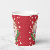 Polair Beer en Snowman Red en Roze Kerstmis  Papieren Bekers (Rechts)