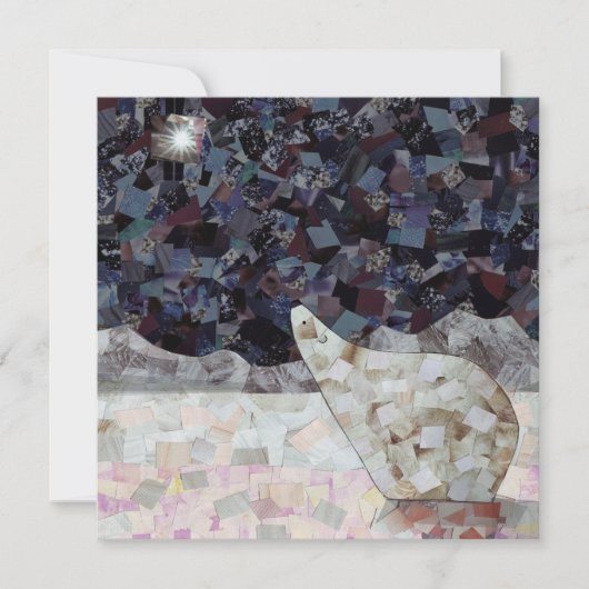 Polair Beer en Star Square kerstkaart, leeg Feestdagenkaart (Voorkant)