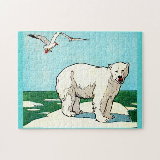 polair beer en zeegarens legpuzzel (Horizontaal)