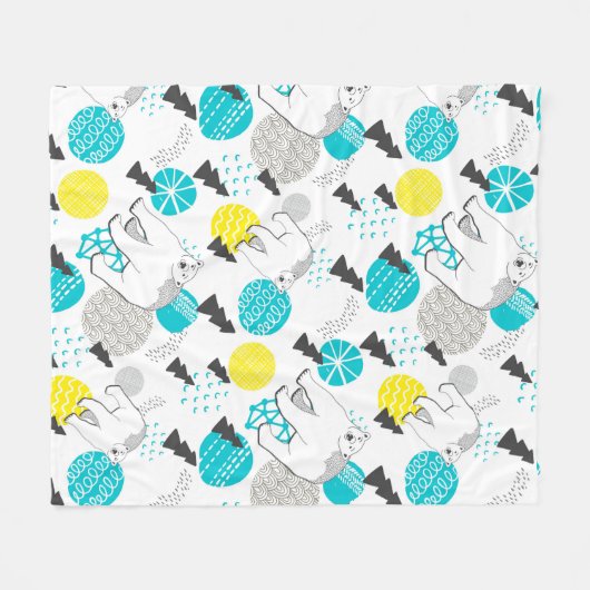 Polair beer fleece deken (Voorkant (Horizontaal))