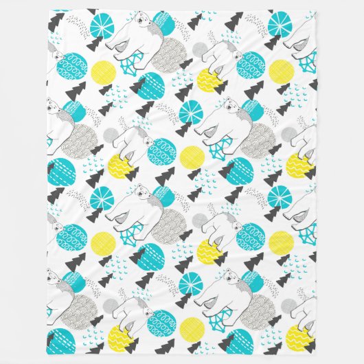 Polair beer fleece deken (Voorkant)