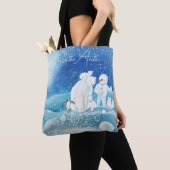 Polair Beer, Fox, Penguin en Snowman Save the Arct Tote Bag (Dichtbij)
