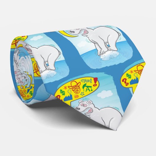 Polair beer gezegde slechte woorden op klein ijs stropdas (Opgerold)