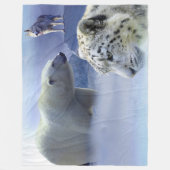 Polair Beer, honden en sneeuwblaasjes Fleece Deken (Voorkant)