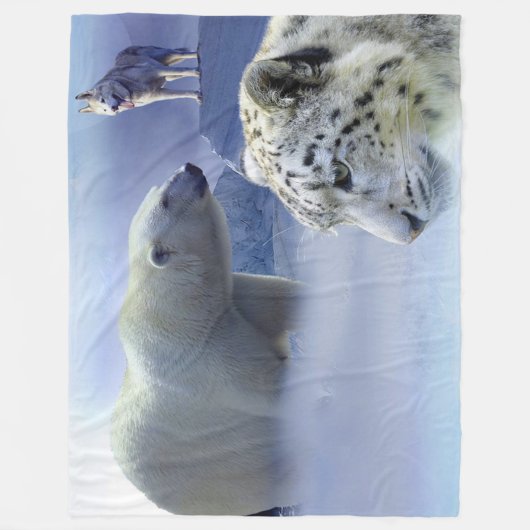 Polair Beer, honden en sneeuwblaasjes Fleece Deken (Voorkant)