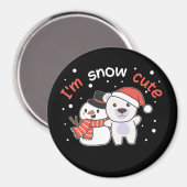 Polair Beer Ik ben Sneeuwsnuitje Sneeuwpop Magnet (Voorkant / Achterkant)