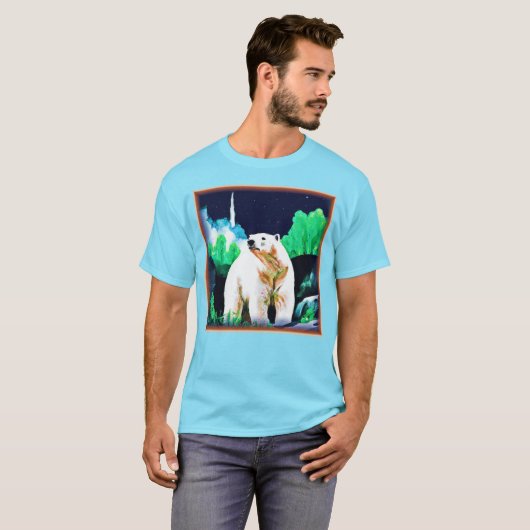 Polair Beer in de natuur. Bestel nu T-shirt (Voorkant volledig)