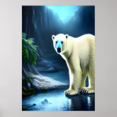 Polair beer in de Oasis | AI Art Poster (Voorkant)