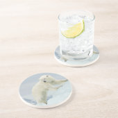 Polair beer in de zomer zandsteen onderzetter (Zijkant)