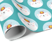 Polair Beer in een Propeller Pet Patroon Cadeaupapier (Rol Hoek)