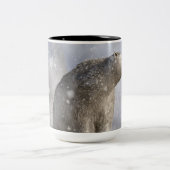 Polair Beer in een storm Tweekleurige Koffiemok (Center)