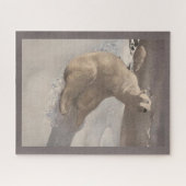 Polair beer in sneeuw  illustratie legpuzzel (Horizontaal)