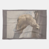 Polair beer in sneeuw  illustratie theedoek (Horizontaal)