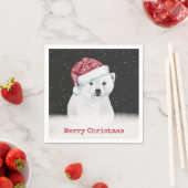 Polair Beer in sneeuwvlokken Servet (Insitu)