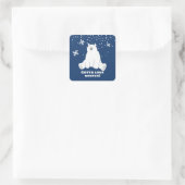 Polair Beer in Snowy Winter Vierkante Sticker (Tas)