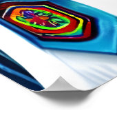 Polair beer in uniform en vuurwerk | AI Art. Poster (Hoek)