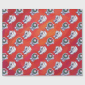 Polair Beer Kerstmis op rood Cadeaupapier (Vlak)