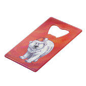 Polair Beer Kerstmis op rood Creditkaart Flessenopener (Voorkant Gekanteld)