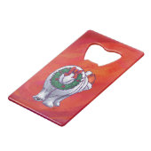 Polair Beer Kerstmis op rood Creditkaart Flessenopener (Achterkant Gekanteld)