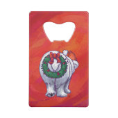 Polair Beer Kerstmis op rood Creditkaart Flessenopener (Achterkant)