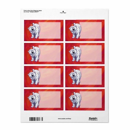 Polair Beer Kerstmis op rood Etiket (Full Sheet)