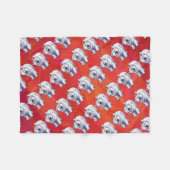 Polair Beer Kerstmis op rood Fleece Deken (Voorkant (Horizontaal))