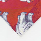 Polair Beer Kerstmis op rood Fleece Deken (Hoek)