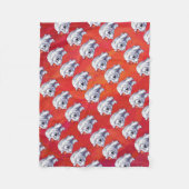 Polair Beer Kerstmis op rood Fleece Deken (Voorkant)