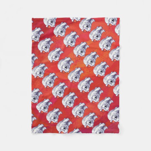 Polair Beer Kerstmis op rood Fleece Deken (Voorkant)