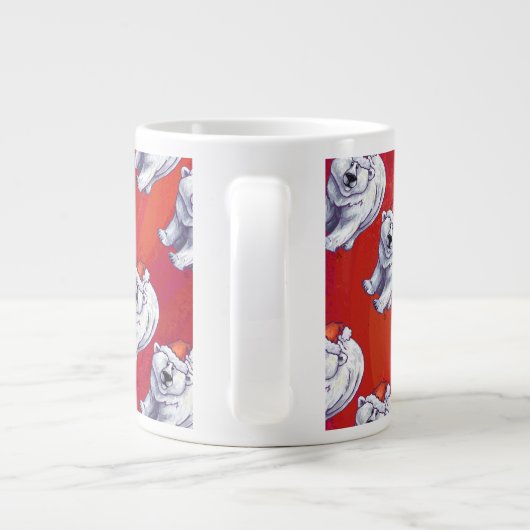 Polair Beer Kerstmis op rood Grote Koffiekop (Achterkant)