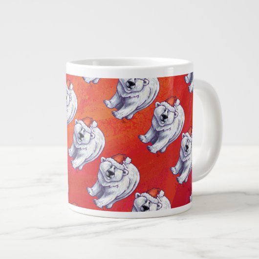 Polair Beer Kerstmis op rood Grote Koffiekop (Voorkant rechts)