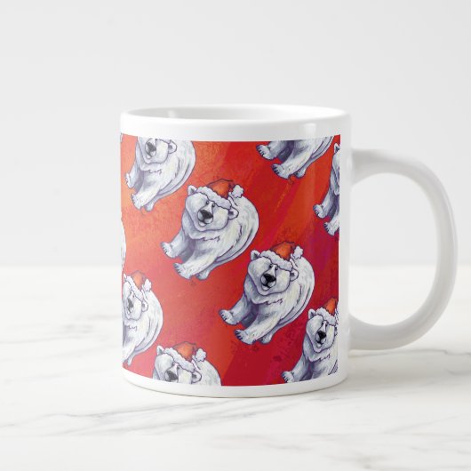 Polair Beer Kerstmis op rood Grote Koffiekop (Rechts)